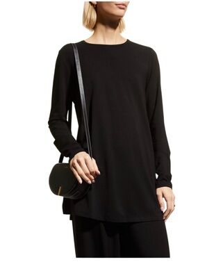 Eileen Fisher Black Crewneck Tunic